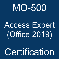 The most useful MO-500 PDF, sample questions, and practice test to ace the Microsoft Office Specialist - Access Expert (Office 2019) exam.