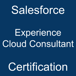 Image with text 'Salesforce Experience Cloud Consultant Certification' on a blue background.
