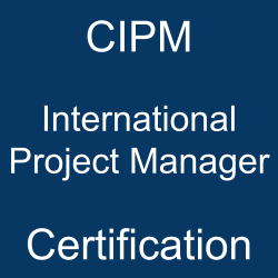 Image with text 'CIPM International Project Manager Certification' on a blue background.