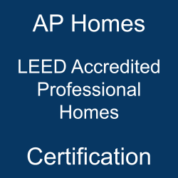 Image with text 'AP Homes LEED Accredited Professional Homes Certification' on a blue background.