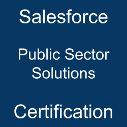 Image with text 'Salesforce Public Sector Solutions Certification' on a blue background.