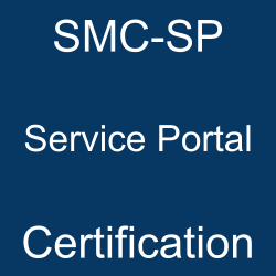 Image with text 'SMC-SP Service Portal Certification' on a blue background.