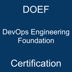Image with text 'DOEF DevOps Engineering Foundation Certification' on a blue background.