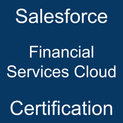 Image with text 'Salesforce Financial Services Cloud Certification' on a blue background.