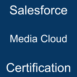 Image with text 'Salesforce Media Cloud Certification' on a blue background.