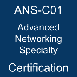 Image with text 'ANS-C01 Advanced Networking Specialty Certification' on a blue background.