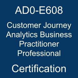 Adobe AD0-E608 Customer Journey Analytics Business Practitioner Professional Certification badge.