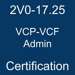 VMware 2V0-17.25 VCP-VCF Admin Certification text on blue background