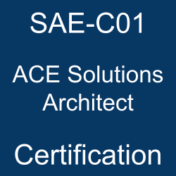 Image with text 'SAE-C01 ACE Solutions Architect Certification' on a blue background.