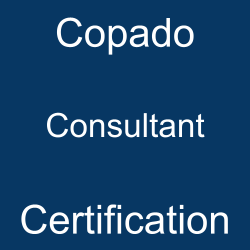Copado Consultant Certification text on a blue background