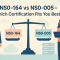 Illustration comparing NS0-164 and NS0-005 NetApp certifications with a balanced scale representing career choice.