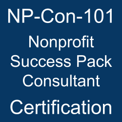 NP-Con-101 Nonprofit Success Pack Consultant Certification text on a dark blue background