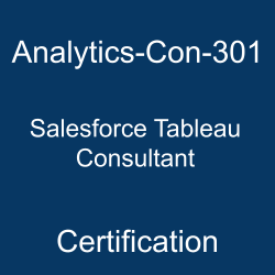 Analytics-Con-301 Salesforce Tableau Consultant Certification exam preparation banner with professional blue background