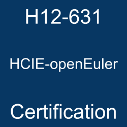 H12-631 HCIE-openEuler Certification text on blue background