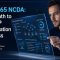 An adult man in a modern office reviews a transparent digital screen showing complex data and network topology, symbolizing strategic planning for the NS0-165 NCDA ONTAP exam. The focus is on deep concentration and advanced technology.