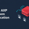 Avaya 20320T certification — isometric AXP On-Prem server with cyan routing paths to agent icons on dark navy