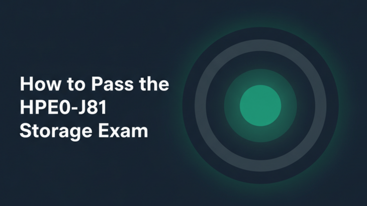 How to pass HPE0-J81 — concentric dark slate target rings with a glowing HPE-green centre on a deep navy field