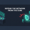 Isometric illustration of a network security engineer securing routing while a hardened core node with a shield protects network segments from blocked threats, headline Defend the Network From the Core