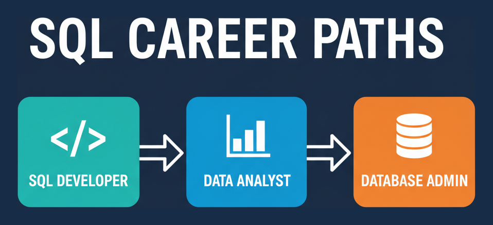 SQL career paths: SQL developer, data analyst, database admin