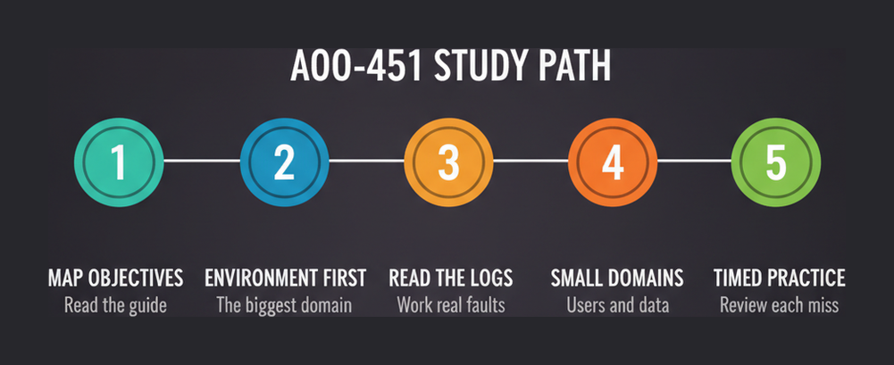Five step A00-451 study path from mapping objectives to timed practice