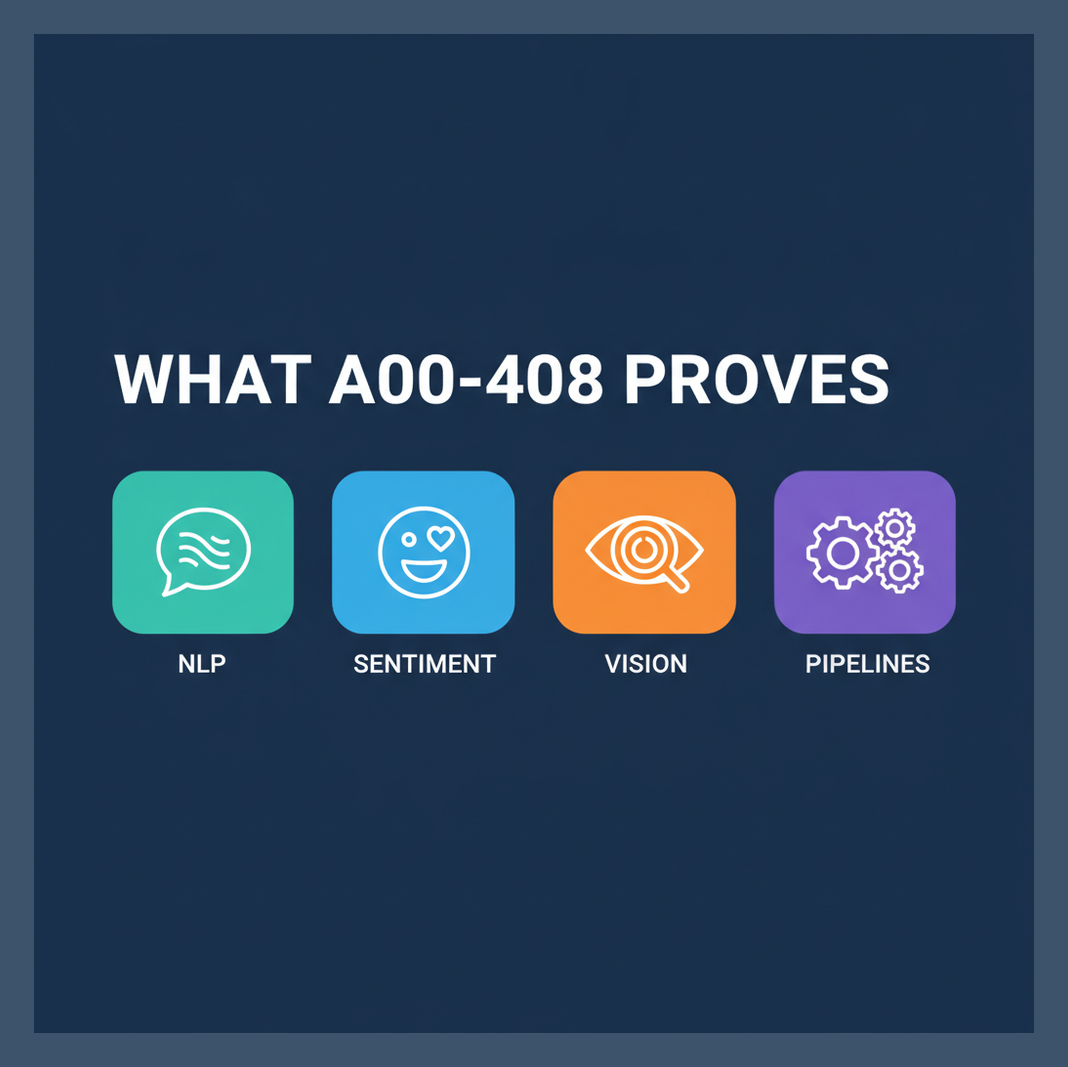 What A00-408 proves: NLP, sentiment, vision, pipelines