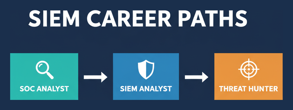 SIEM career paths: SOC analyst, SIEM analyst, threat hunter