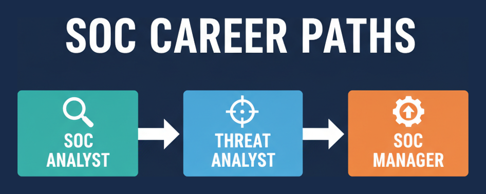 SOC career paths: SOC analyst, threat analyst, SOC manager