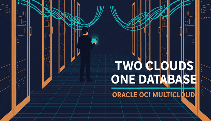 Oracle 1Z0-1151-25 OCI Multicloud Architect Professional exam banner showing a cloud architect at linked server racks
