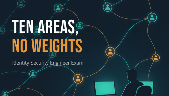 SailPoint Certified Identity Security Engineer banner showing an engineer at a console before a network of glowing identity nodes