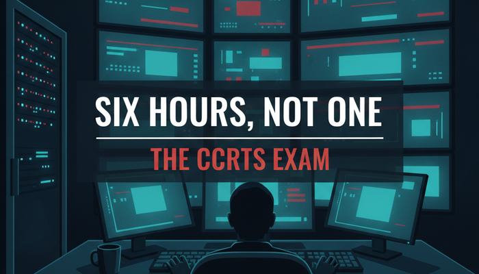 CREST CCRTS Certified Red Team Specialist exam guide covering the written and practical parts and four marked sections