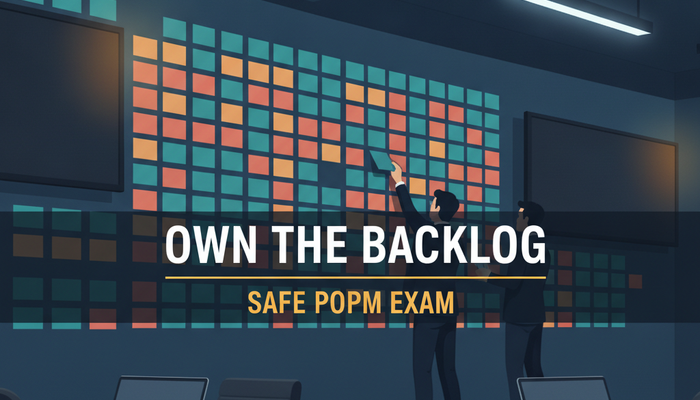 SAFe POPM Product Owner Product Manager certification exam guide covering six weighted domains